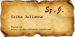 Szika Julianna névjegykártya
