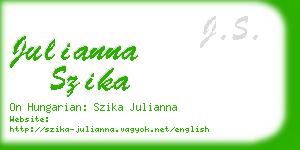 julianna szika business card